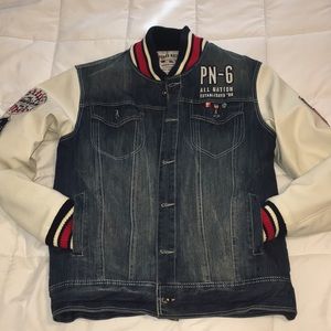 PARISH NATION LEATHER JEAN JACKET